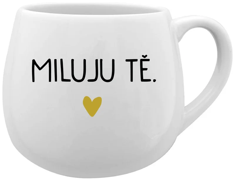 MILUJU TĚ. - bílý keramický hrníček 300 ml