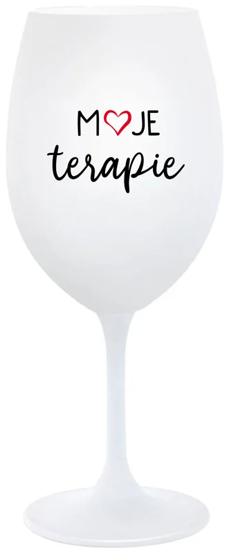 MOJE TERAPIE - bílá  sklenička na víno 350 ml