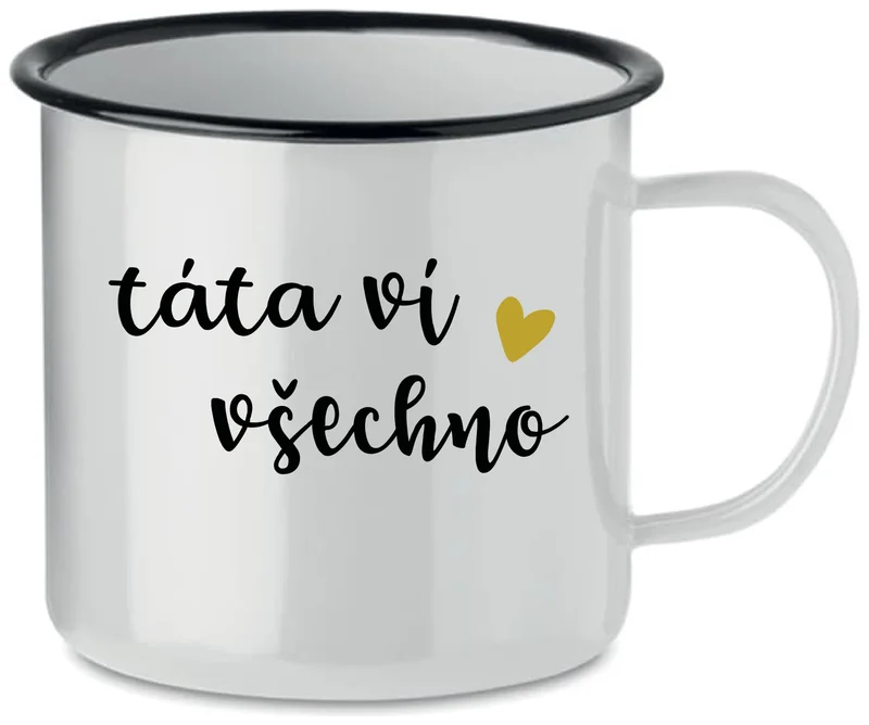 TÁTA VÍ VŠECHNO - bílý plecháček 350 ml