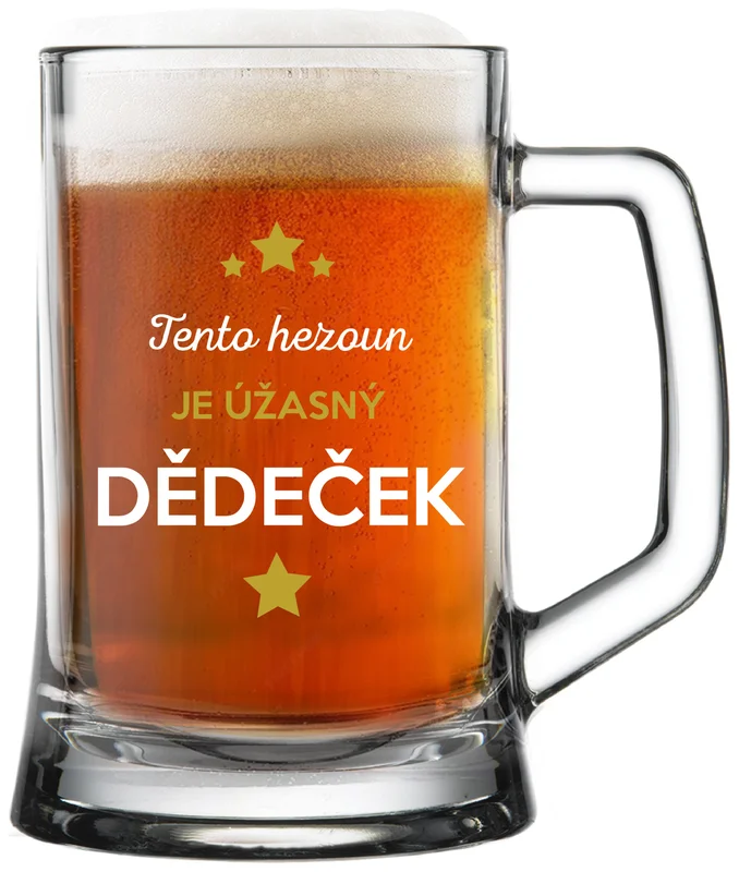 TENTO HEZOUN JE ÚŽASNÝ DĚDEČEK - pivní sklenička 0,5 l