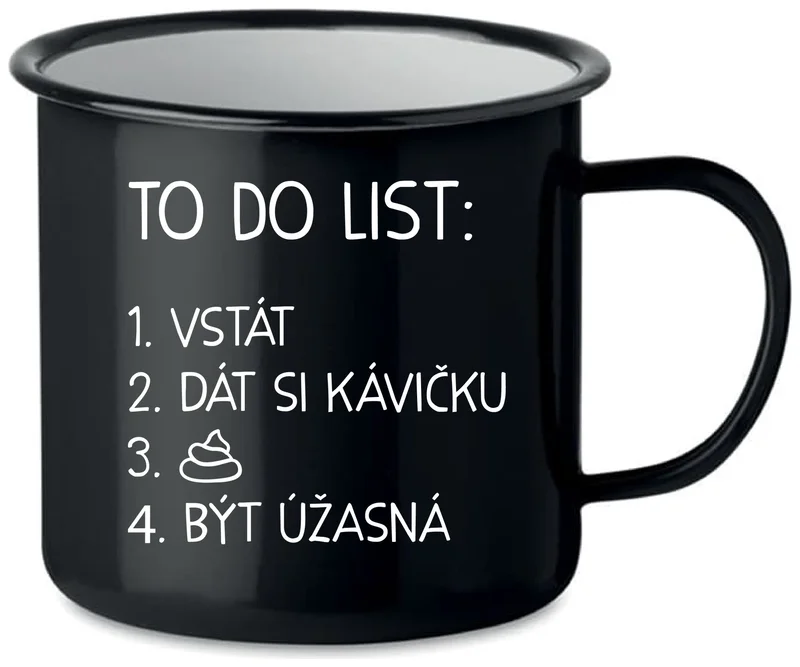 TO DO LIST:  BÝT ÚŽASNÁ - černý plecháček 350 ml