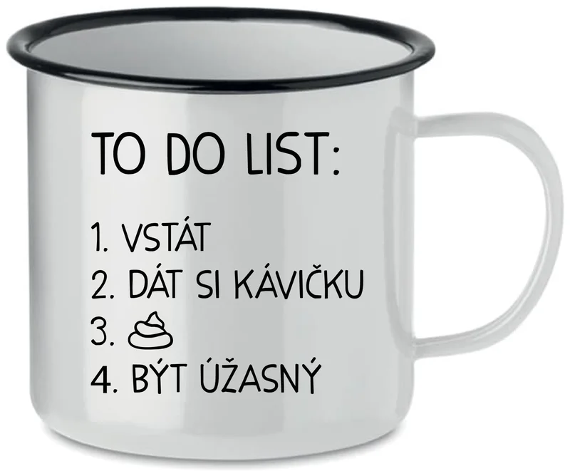 TO DO LIST:  BÝT ÚŽASNÝ - bílý plecháček 350 ml