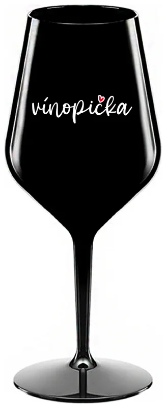 VÍNOPIČKA - černá nerozbitná sklenička na víno 470 ml