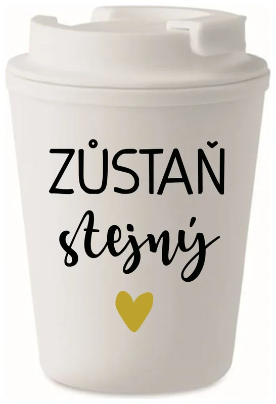 ZŮSTAŇ STEJNÝ - bílý termohrnek 300 ml